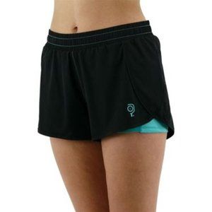 Baddle Women`s short 2-in-1 Split Pickleball hike tennis  black sz Small
